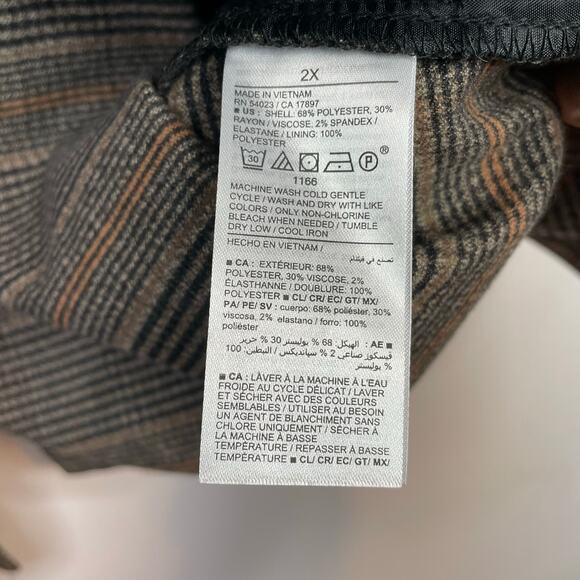 Old Navy Relaxed Blazer Jacket Brown Plaid Classic Womens Plus Size 2X New NWT - Picture 16 of 17